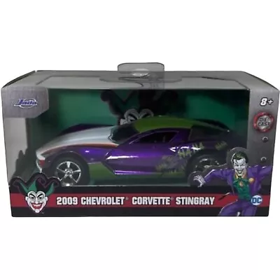 Jada Diecast Car 5  1:32 DC Comics The Joker 2009 Chevrolet Corvette Stingray  • $14.99