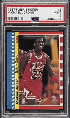 1987 Fleer Sticker Basketball #2 Michael Jordan Psa 9 Mint  • $1999