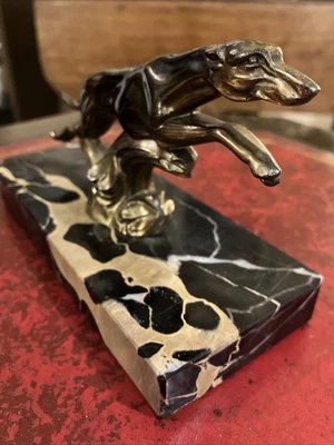 £285 • Buy Antique Sculpture Art Deco Greyhound   Mounted On Marble. Possibly 1930’s.