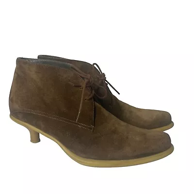 Miu Miu Suede Ankle Lace Up Booties Boots Size US 7/ US 37 • $64