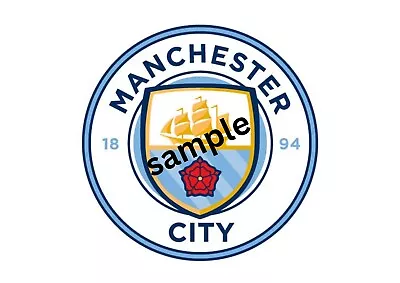 Manchester City Badge Print Photo Poster Wall Art Football Size A3 Great Gift • £9.99