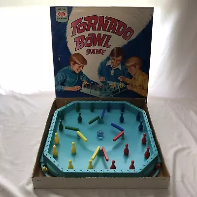IDEAL TORNADO BOWL SPIN TOP GAME 1971 BOXED 95% Complete  Missing Top And Pegs • $29.99