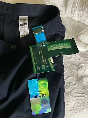 BNWT Golf Trousers Navy 12 /14 St Michael Marks & Spencer Water &Stain Repellent • £7.99