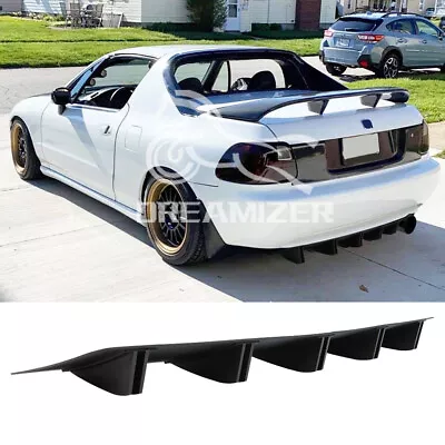 For Honda Civic Del Sol Si Rear Bumper Diffuser Spoiler Splitter Lip Shark Fins • $39.05
