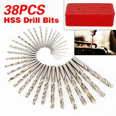 38PCS HSS Twist Metric Drill Bit Set 1-13mm For Steel Plate Workshop Tool Silver • $41