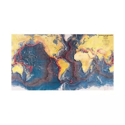 Map Of Seismicity Of The Earth 33*23inch • $10.27