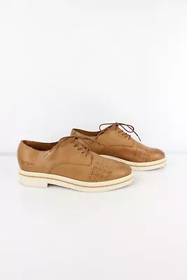 Derby Shoes Woman Leather Light Brown Kickers T 37 Very Good Condition • $52.61