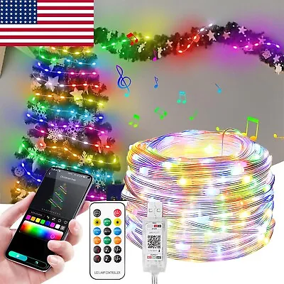 Sound Activated Music 100LED String Lights Christmas Tree Remote＆APP Control USA • $14.95