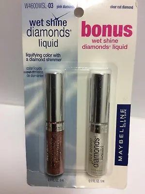 BONUS Maybelline Wet Shine Diamonds Lip Gloss PINK DIAMONDS Clear Cut Diamond 03 • $29.71
