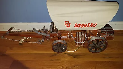 $150 • Buy Oklahoma Sooners Covered Wagon Lamp Conestoga 27  OU Vintage Hand Made Light