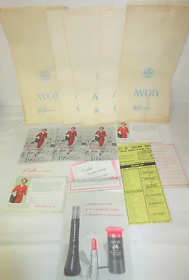 Vintage Avon Representative Calling Card Pads Bags Etc  RARE Larg Lot Props! B1 • $49