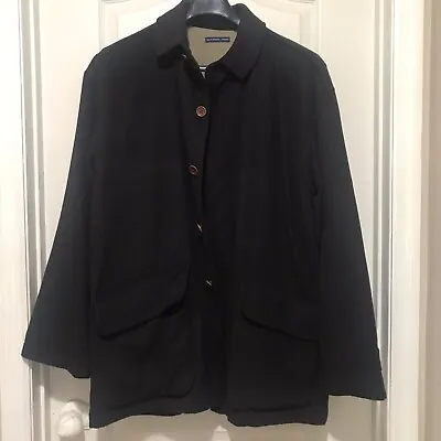 McKenzie Tribe Men's Large Wool Cashmere Jacket Button Wool Lined Coat Black • $69.99