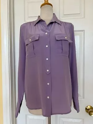 J.CREW Silk Blouse Top Size 8 Lavender Purple • $24.99