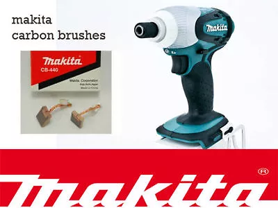  NEW Makita 18V LXT Impact Driver Bhp451 BTD140 Genuine CARBON BRUSH SET CB-440 • £3.99