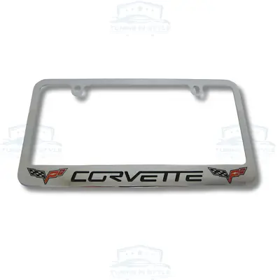 Chevrolet Corvette C6 Flag Dual Logo Chrome License Plate Frame Official License • $32.95