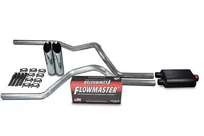 Chevy GMC 1500 Truck 07-14 2.5  Dual Exhaust Kits Flowmaster Super 40 Slash Tip • $299.49