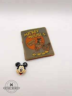 Vintage  Mickey Mouse Disney Big Little Book 1934 & Vintage Hair Barrette • $30