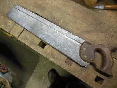 Vintage Back Saw Sykes & Co Cast Steel 16  Long 13tpi Old Finish Carpenter Tool • $9.99