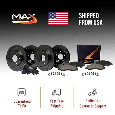 [Front + Rear] Max Brakes Elite XDS Rotors With Carbon Ceramic Pads KT041383 • $223.18