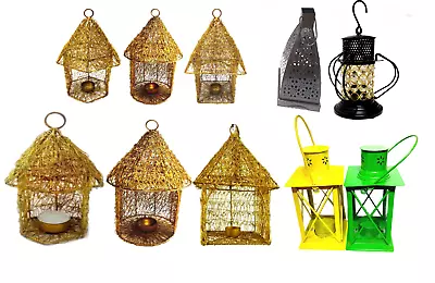 Assorted 10pc Moroccan Metal Lantern Mesh Lantern Handicraft Home Decor Diwali • $170.43