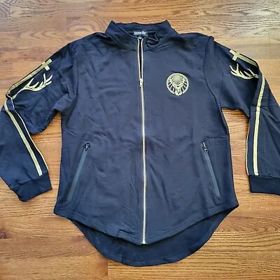 Jagermeister Jacket  Large Black/Gold Full Zip Cotton Track Sweat Jacket • $14.95