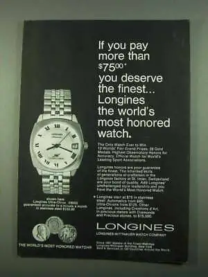 £16.43 • Buy 1969 Longines Ultra-Chron #8002 Watch Ad - You Deserve