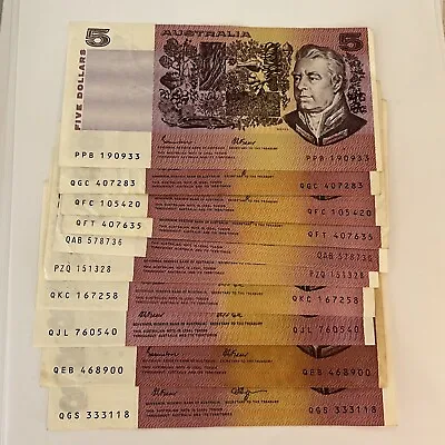 1 X Random Australian Paper Five Dollar Banknote FREE POSTAGE • $24.90