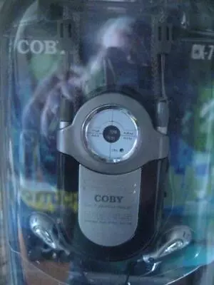 NEW Coby Mini AM/FM DBBS Pocket Radio Gray/Black W/ Earphones & Neck Strap CX-7 • $23.04