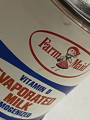 Vtg Farm Maid Vitamin D Evaporated Milk Advertising Can Paper Label Detroit • $33.14