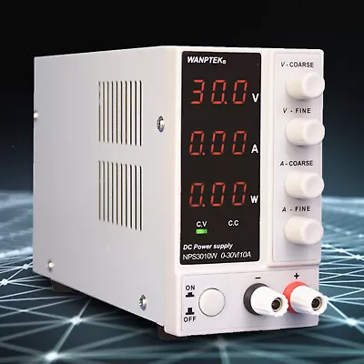 Lab Adjustable DC Power Supply 0-30V 0-10A Precision Variable Digital Power 300W • $64.60