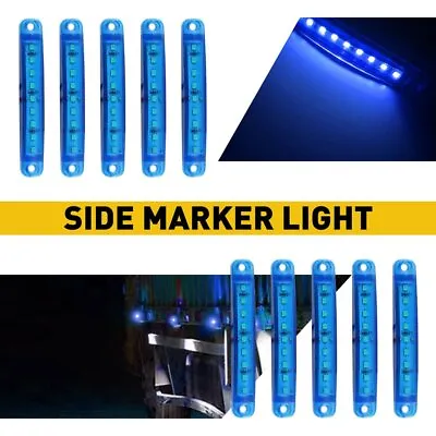 10x Blue LED Side Marker Lights Bullet Clearance Lamp Truck Trailer DIY Bulb PUS • $10.44