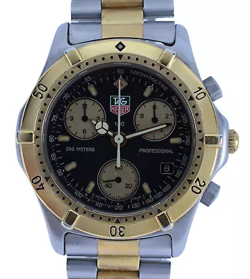 Vintage Tag Heuer 38mm Men's Two Tone 2000 Series Chronograph Watch Ref: CE1120! • $689.95