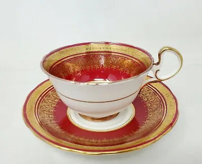 £34.36 • Buy Aynsley Romney - Cup And Saucer Set - Red Gold Coffee Tea 754522