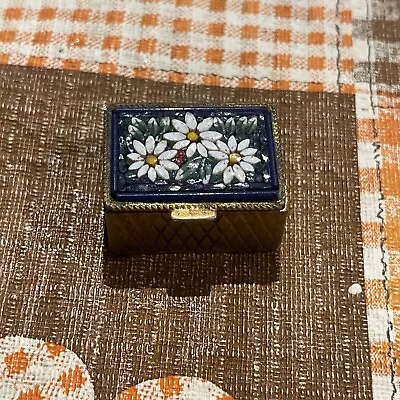 Antique ? Vintage Victorian Micro Mosaic Daisies Floral Italy Trinket Pill Box • $25