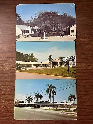 Lot Of 3 Melbourne Florida Chrome Postcards ~ No Duplicates ~ Hotel Motel • $4.95