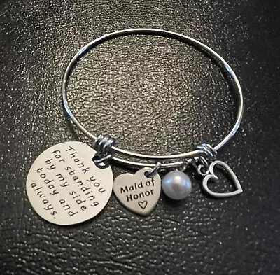 Maid Of Honor Bangle Charm Bracelet • $10