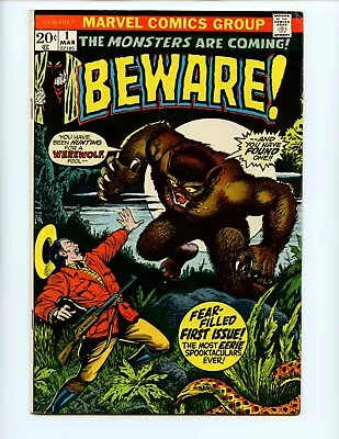 Beware #1 Comic Book 1973 FN/VF Monsters Marvel Inspector Foraz Horror Monster • $39.99