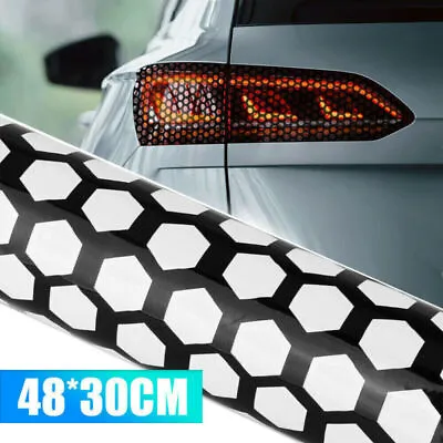 £7.94 • Buy Black Vehicle Car Rear Tail Light Lamp Cover Honeycomb Sticker Decal Accessories