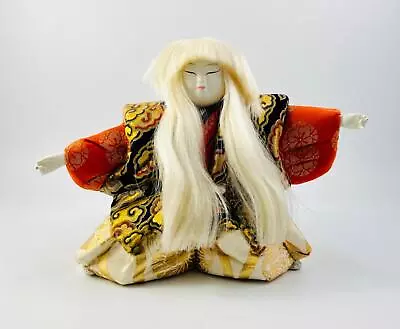 Vintage Japanese Kimekomi Kabuki Doll Figure 7.25  Tall • $34