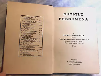 Elliott O'Donnell - Ghostly Phenomena - 1913 Werner Laurie Supernatural Ghosts • $92.49