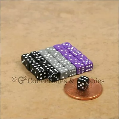 NEW 5mm Deluxe Rounded Edge 30 MINI Dice Set Black Purple Gray RPG Game Tiny D6 • $7.49