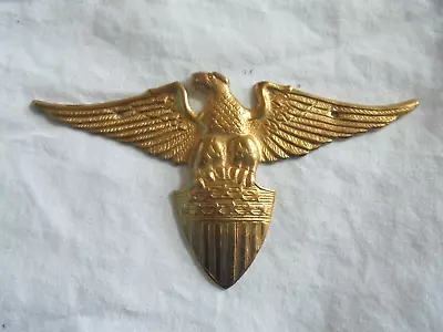 Vintage Brass Eagle On A Stars And Stripes Shield Patriotic Decoration • $6.99