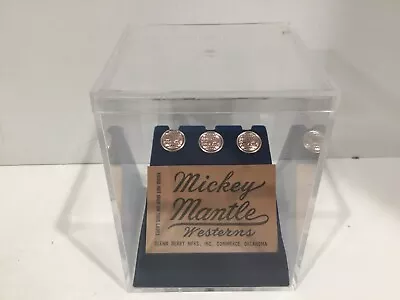 RARE Vintage Mickey Mantle Westerns Jean Buttons And Label In Display Case • $99.99