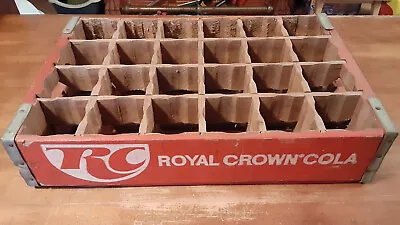 Vintage Royal Crown Cola Crate Antique Wooden Box 24 Slots Delivery 18x12 • $35