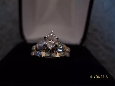 Custom Made Marquise Engagement/ Wedding Ring Set • $2550