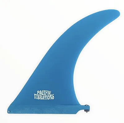 Longboard 9” Pacific Vibrations FIN SURFBOARD 4A Template 9.0” Blue Fiberglass • $66.99