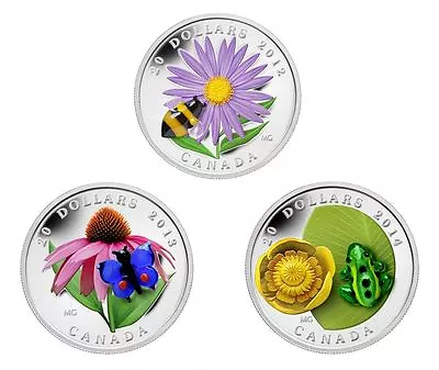 $882.59 • Buy 2012-14 Canada $20 Silver Coins Venetian Glass Series Bumblebee Butterfly Frog