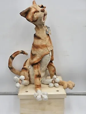 RARE Large 2004 A Breed Apart Calico Cat  Moe  #70415 Figurine Sculpture Statue • $168