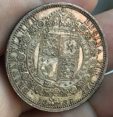 £110 • Buy 1887 Victoria Jubilee Silver Half Crown Coin Exquisite Tone Superb Strike #1913