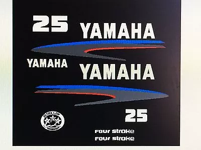Yamaha Outboard Motor Decal Kit 25 Hp 4 Stroke Kit - Marine Decals Free USA Ship • $54.99